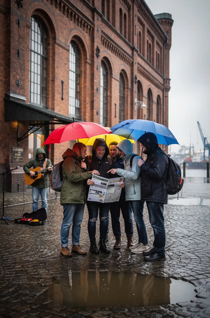 Druckmaterialien und Reiserouten, die auf einem Tisch ausgebreitet sind, bereit für die Stadterkundung.